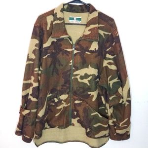 Vintage Game Winner Sportswear Camo Full Zip Fleece Mens XL